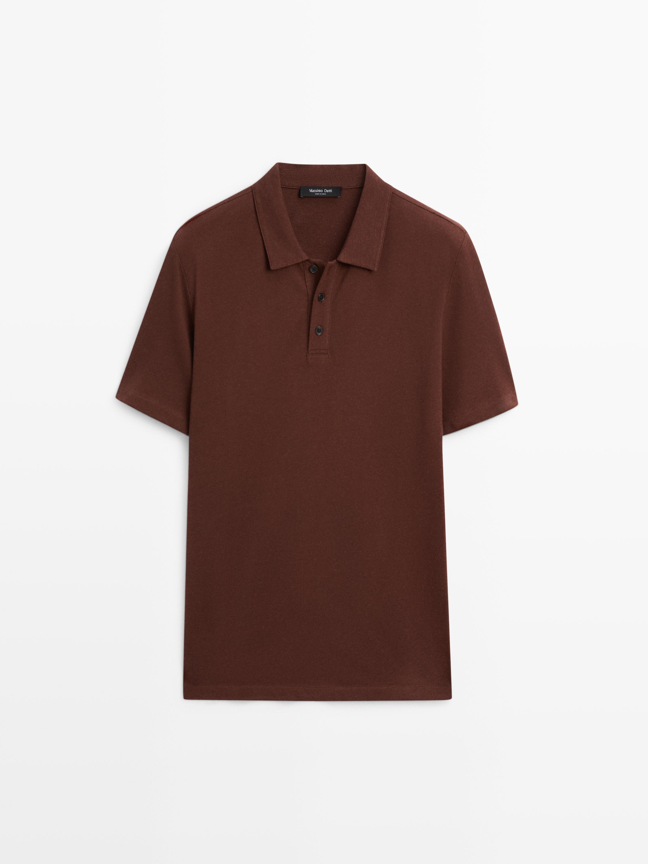 Polo micro-texturé en coton mélangé